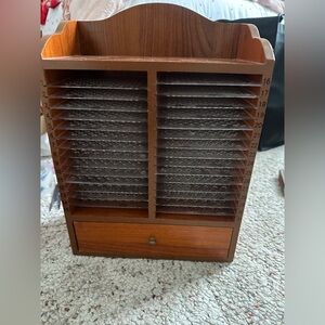 Vintage rare Wooden Organizer with Drawer 31 slots
